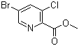 structure of CAS# 1214336-41-0, 5-Bromo-3-chloro-2-pyridinecarboxylic acid methyl ester