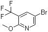 structure of CAS# 1214377-42-0, 5-Bromo-2-methoxy-3-(trifluoromethyl)pyridine