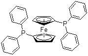 structure of CAS# 12150-46-8, 1,1'-Bis(diphenylphosphino)ferrocene