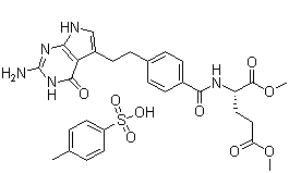 CAS 登录号：1215090-73-5, N-[4-[2-(2-氨基-4,7-二氢-4-氧代-3H-吡咯并[2,3-d]嘧啶-5-基)乙基]苯甲酰基]-L-谷氨酸 1,5-二甲酯对甲苯磺酸盐