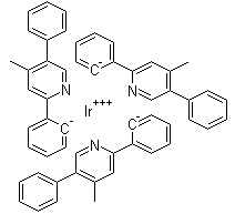 structure of CAS# 1215692-43-5, Tris[2-(4-methyl-5-phenyl-2-pyridinyl)phenyl]-iridium