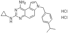 structure of CAS# 1216720-69-2, N3-环丙基-7-[[4-(1-甲基乙基)苯基]甲基]-7H-吡咯并[3,2-f]喹唑啉-1,3-二胺二盐酸盐