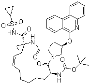 CAS # 1216941-40-0, N-[(2R,6S,12Z,13aS,14aR,16aS)-14a-[[(Cyclopropylsulfonyl)amino]carbonyl]-1,2,3,5,6,7,8,9,10,11,13a,14,14a,15,16,16a-hexadecahydro-5,16-dioxo-2-(6-phenanthridinyloxy)cyclopropa[e]pyrrolo[1,2-a][1,4]diazacyclopentadecin-6-yl]carbamic acid 1,1-dimethylethyl ester