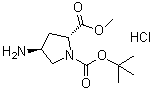 Methyl (2R,4S)-4-amino-1-(tert-butoxycarbonyl)pyrrolidine-2-carboxylate hydrochloride molecular structure (CAS 1217446-43-9)
