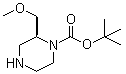 structure of CAS# 1217728-72-7, (2S)-2-(Methoxymethyl)-1-piperazinecarboxylic acid 1,1-dimethylethyl ester