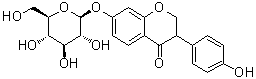 CAS # 121927-96-6, (-)-Dihydrodaidzin, 7-(beta-D-Glucopyranosyloxy)-2,3-dihydro-3-(4-hydroxyphenyl)-4H-1-benzopyran-4-one