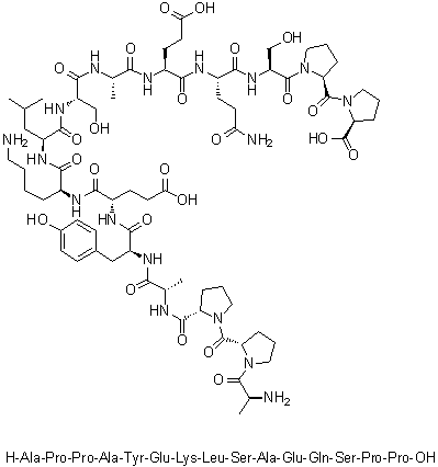 CAS 登录号：1220394-10-4, L-丙氨酰-L-脯氨酰-L-脯氨酰-L-丙氨酰-L-酪氨酰-L-alpha-谷氨酰-L-赖氨酰-L-亮氨酰-L-丝氨酰-L-丙氨酰-L-alpha-谷氨酰-L-谷氨酰胺酰-L-丝氨酰-L-脯氨酰-L-脯氨酸