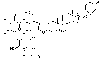 CAS # 1220707-33-4, (3beta,25R)-Spirost-5-en-3-yl O-2-O-acetyl-6-deoxy-alpha-L-mannopyranosyl-(1→2)-O-[beta-D-xylopyranosyl-(1→4)]-beta-D-glucopyranoside