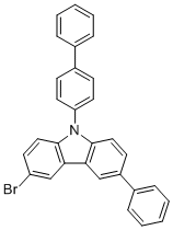 structure of CAS# 1221238-03-4, 9-([1,1'-Biphenyl]-4-yl)-3-bromo-6-phenyl-9H-carbazole
