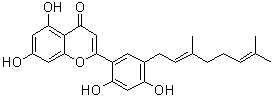 CAS 登录号：1221762-70-4, 2-[5-[(2E)-3,7-二甲基-2,6-辛二烯-1-基]-2,4-二羟基苯基]-5,7-二羟基-4H-1-苯并吡喃-4-酮