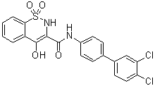 N-(3',4'-Dichloro[1,1'-biphenyl]-4-yl)-4-hydroxy-2H-1,2-benzothiazine-3-carboxamide 1,1-dioxide molecular structure (CAS 1221971-47-6)