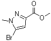 structure of CAS# 1222174-92-6, 5-Bromo-1-methyl-1H-pyrazole-3-carboxylic acid methyl ester
