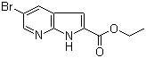 structure of CAS# 1222175-21-4, 5-Bromo-1H-pyrrolo[2,3-b]pyridine-2-carboxylic acid ethyl ester