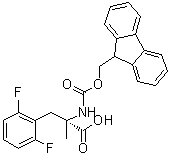 structure of CAS# 1223105-51-8, N-[(9H-Fluoren-9-ylmethoxy)carbonyl]-2,6-difluoro-alpha-methyl-L-phenylalanine