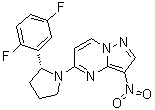 structure of CAS# 1223404-90-7, 5-[(2R)-2-(2,5-Difluorophenyl)-1-pyrrolidinyl]-3-nitropyrazolo[1,5-a]pyrimidine