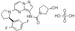(3S)-N-[5-[(2R)-2-(2,5-Difluorophenyl)-1-pyrrolidinyl]pyrazolo[1,5-a]pyrimidin-3-yl]-3-hydroxy-1-pyrrolidinecarboxamide sulfate (1:1) molecular structure (CAS 1223405-08-0)
