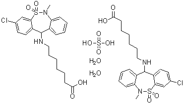 CAS 登录号：1224690-84-9, 7-[(3-氯-6,11-二氢-6-甲基-5,5-二氧代二苯并[c,f][1,2]硫氮杂卓-11-基)氨基]庚酸硫酸盐水合物(2:1:2)