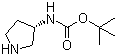 CAS # 122536-76-9, (S)-3-(Boc-amino)pyrrolidine, (3SR)-(+)-(tert-Butoxycarbonylamino)pyrrolidine, tert-Butyl-(S)-3-pyrrolidinylcarbamate