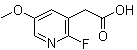 structure of CAS# 1227564-07-9, 2-Fluoro-5-methoxy-3-pyridineacetic acid