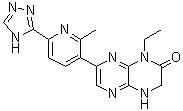 structure of CAS# 1228013-15-7, 1-乙基-7-[2-甲基-6-(4H-1,2,4-三唑-3-基)吡啶-3-基]-3,4-二氢吡嗪并[2,3-b]吡嗪-2(1H)-酮
