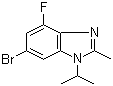 structure of CAS# 1231930-33-8, 6-Bromo-4-fluoro-2-methyl-1-(1-methylethyl)-1H-benzimidazole