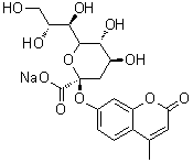 CAS # 123269-95-4, 4-Methyl-2-oxo-2H-1-benzopyran-7-yl 3-deoxy-D-glycero-alpha-D-galacto-2-nonulopyranosidonic acid monosodium salt