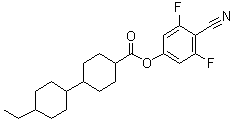 4-氰基-3,5-二氟苯基 4'-乙基-[1,1'-联(环己烷)]-4-羧酸酯分子结构 (CAS 1233024-97-9)
