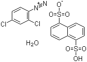 structure of CAS# 123333-91-5, 2,4-Dichlorobenzenediazonium 1,5-naphthalenedisulfonate hydrate