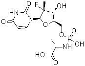 CAS # 1233335-78-8, N-[(2'R)-2'-Deoxy-2'-fluoro-2'-methyl-5'-uridylyl]-L-alanine, PSI 352707