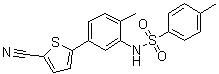 structure of CAS# 1233948-35-0, N-[5-(5-Cyano-2-thienyl)-2-methylphenyl]-4-methylbenzenesulfonamide