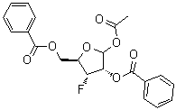 3-Deoxy-3-fluoro-D-ribofuranose 1-acetate 2,5-dibenzoate molecular structure (CAS 123484-12-8)
