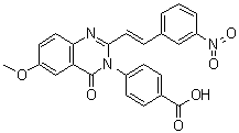 structure of CAS# 1237744-13-6, 4-[6-Methoxy-2-[(1E)-2-(3-nitrophenyl)ethenyl]-4-oxo-3(4H)-quinazolinyl]benzoic acid