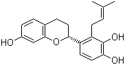 CAS 登录号：1238116-48-7, 构树醇 U, 4-[(2R)-3,4-二氢-7-羟基-2H-1-苯并吡喃-2-基]-3-(3-甲基-2-丁烯-1-基)-1,2-苯二酚