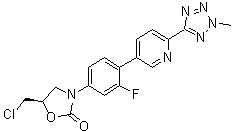 CAS 登录号：1239662-46-4, (5R)-5-(氯甲基)-3-[3-氟-4-[6-(2-甲基-2H-四唑-5-基)-3-吡啶基]苯基]-2-恶唑烷酮