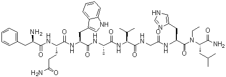 CAS # 124199-90-2, D-Phenylalanyl-L-glutaminyl-L-tryptophyl-L-alanyl-L-valylglycyl-L-histidyl-N-ethyl-L-leucinamide