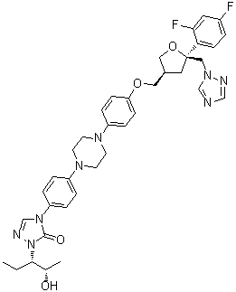 CAS # 1246391-73-0, 4-(4-(4-(4-(((3S,5S)-5-((1H-1,2,4-Triazol-1-yl)methyl)-5-(2,4-difluorophenyl)tetrahydrofuran-3-yl)methoxy)phenyl)piperazin-1-yl)phenyl)-1-((2S,3S)-2-hydroxypentan-3-yl)-1H-1,2,4-triazol-5(4H)-one