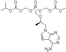 structure of CAS# 1246812-43-0, 5-[[(1R)-2-(6-Amino-9H-purin-9-yl)-1-methylethoxy]methyl]-2,4,6,8-tetraoxa-5-phosphanonanedioic acid 1-methyl 9-(1-methylethyl) ester 5-oxide