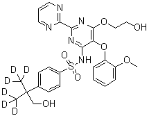 4-[1,1,1,3,3,3-六氘-2-(羟基甲基)丙烷-2-基]-N-[6-(2-羟基乙氧基)-5-(2-甲氧基苯氧基)-2-嘧啶-2-基嘧啶-4-基]苯磺酰胺分子结构 (CAS 1246817-57-1)