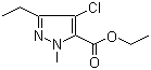 CAS 登录号：124800-34-6, 4-氯-3-乙基-1-甲基吡唑-5-甲酸乙酯