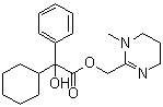 CAS # 125-53-1, Oxyphencyclimine, 1,4,5,6-Tetrahydro-1-methyl-2-pyrimidinemethanol alpha-phenylcyclohexaneglycolate (ester), Antulcus, Caridan, Naridan