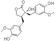 CAS # 125072-69-7, Epinortrachelogenin, (3R-trans)-Dihydro-3-hydroxy-3,4-bis[(4-hydroxy-3-methoxyphenyl)methyl]-2(3H)-furanone