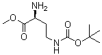 CAS 登录号：125279-44-9, (2S)-2-氨基-4-[(叔丁氧羰基)氨基]丁酸甲酯