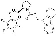 structure of CAS# 125281-38-1, (R)-1,2-Pyrrolidinedicarboxylic acid 1-(9H-fluoren-9-ylmethyl) 2-(pentafluorophenyl) ester