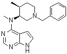 structure of CAS# 1252883-90-1, N-Methyl-N-[(3S,4S)-4-methyl-1-(phenylmethyl)-3-piperidinyl]-7H-pyrrolo[2,3-d]pyrimidin-4-amine
