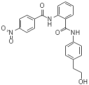 structure of CAS# 1253452-78-6, N-[4-(2-Hydroxyethyl)phenyl]-2-[(4-nitrobenzoyl)amino]benzamide