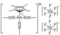 三(乙腈)(五甲基环戊二烯基)铑二(六氟锑酸盐)分子结构 (CAS 125357-42-8)