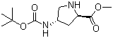 structure of CAS# 1253792-86-7, (4S)-rel-4-[[(1,1-Dimethylethoxy)carbonyl]amino]-D-proline methyl ester