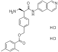 structure of CAS# 1253952-02-1, 2,4-二甲基苯甲酸 [4-[(1S)-1-(氨基甲基)-2-(6-异喹啉基氨基)-2-氧代乙基]苯基]甲基酯二盐酸盐