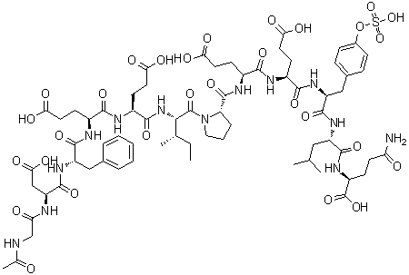 CAS 登录号：125441-00-1, N-乙酰基甘氨酰-L-alpha-天冬氨酰-L-苯丙氨酰-L-alpha-谷氨酰-L-alpha-谷氨酰-L-异亮氨酰-L-脯氨酰-L-alpha-谷氨酰-L-alpha-谷氨酰-O-磺基-L-酪氨酰-L-亮氨酰-L-谷氨酰胺