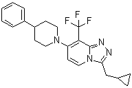 structure of CAS# 1254977-87-1, 3-(环丙基甲基)-7-(4-苯基-1-哌啶基)-8-(三氟甲基)-1,2,4-三唑并[4,3-a]吡啶